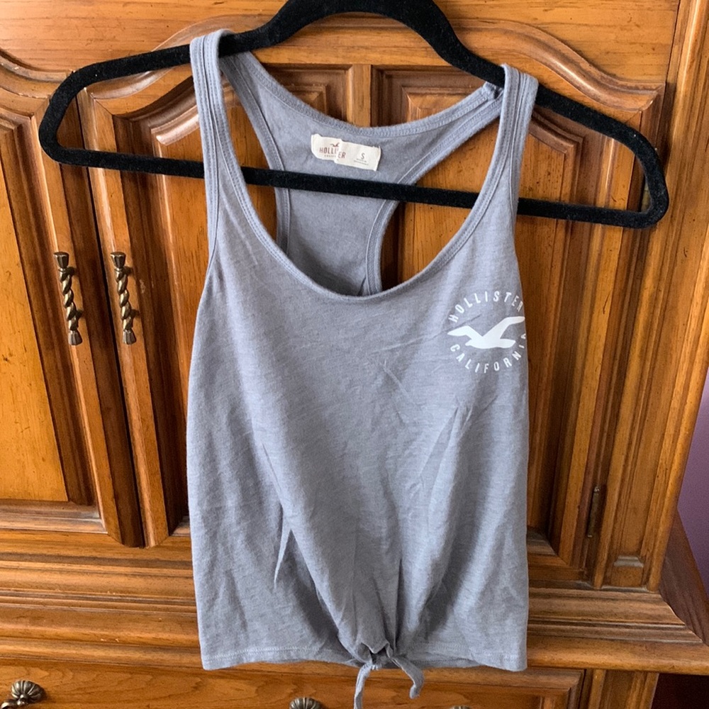 Hollister Gray Knotted Tank Top, Size Small